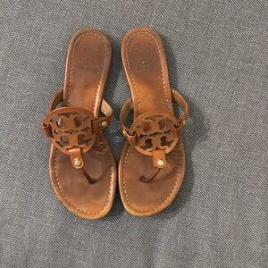 Tory Burch Leather Logo Cutout Sandal